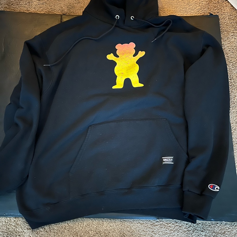 Grizzly x Champion XL Black Pullover Hoodie New